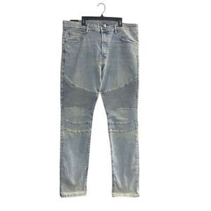 H&M DIVIDED Men’s Biker Style Distressed Faded Light Wash Jeans Sz 38 SEE DESCRI